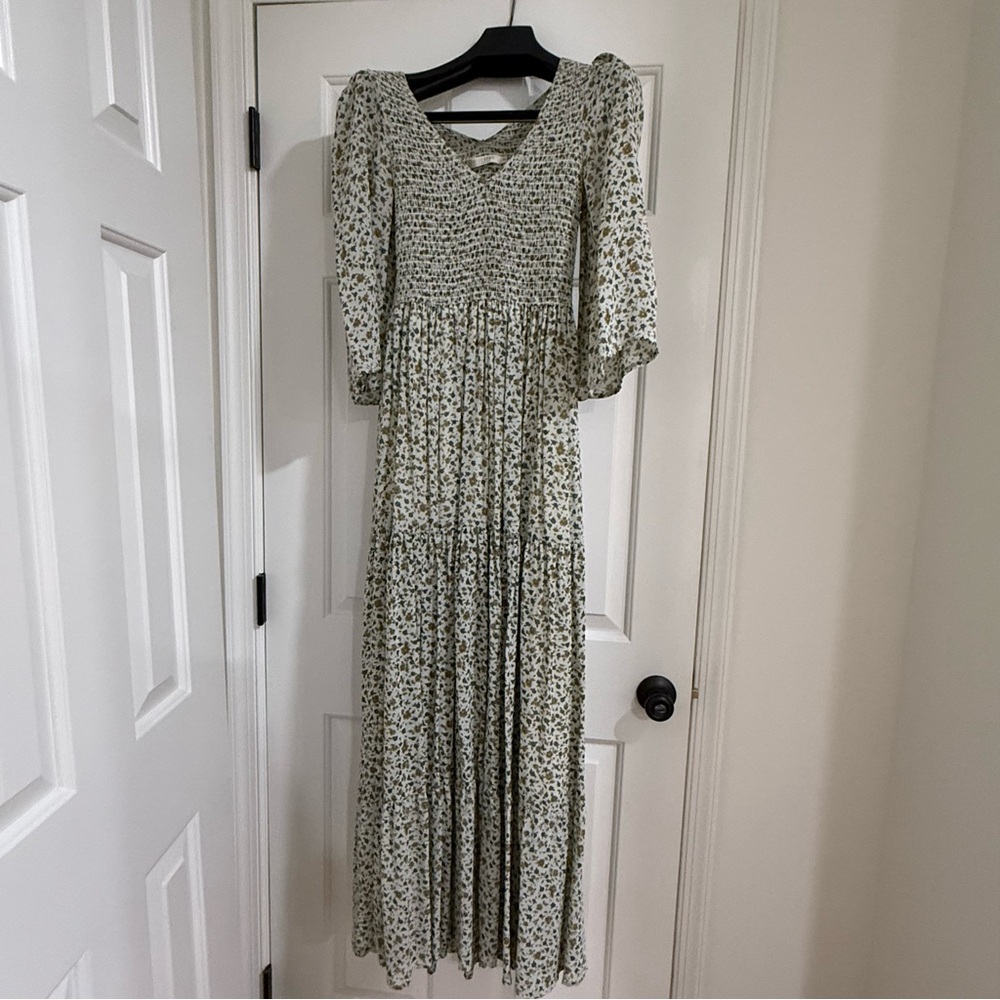 Christy Dawn Blue and Brown Smocked Dress